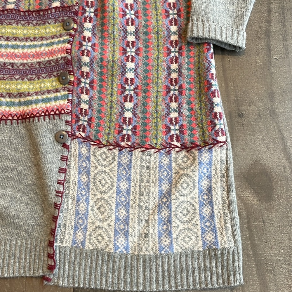 Sundance Fair Aisle Patchwork Wool Duster Cardigan - image 5